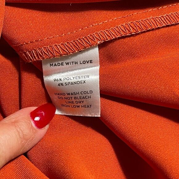 Lulus Twisty Business Orange Twist-Front Long Sleeve Top Sz L Hippy Romantic - Picture 9 of 9